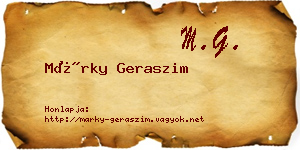 Márky Geraszim névjegykártya
